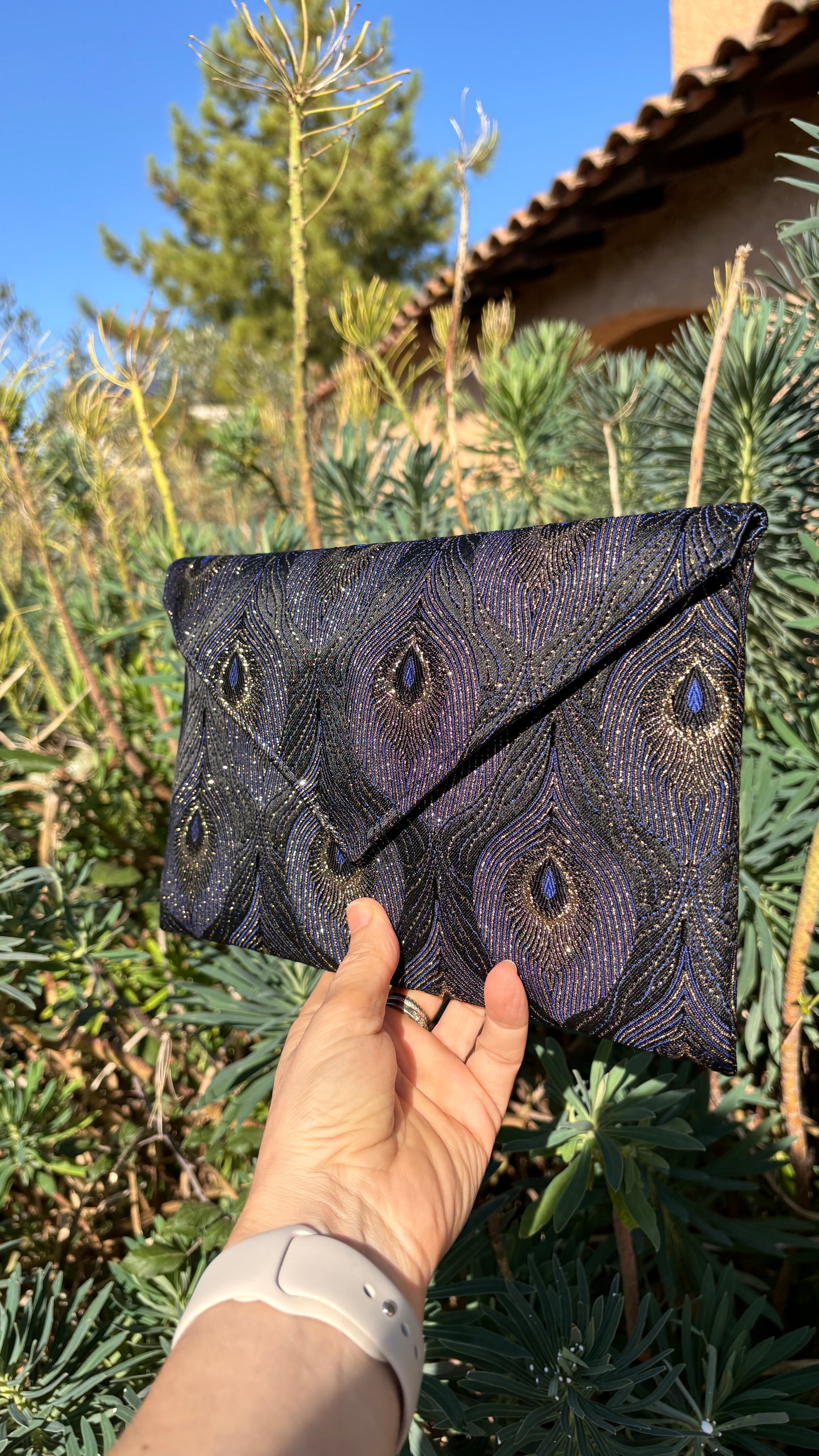 Pochette mariage bleu marine , bleu nuit