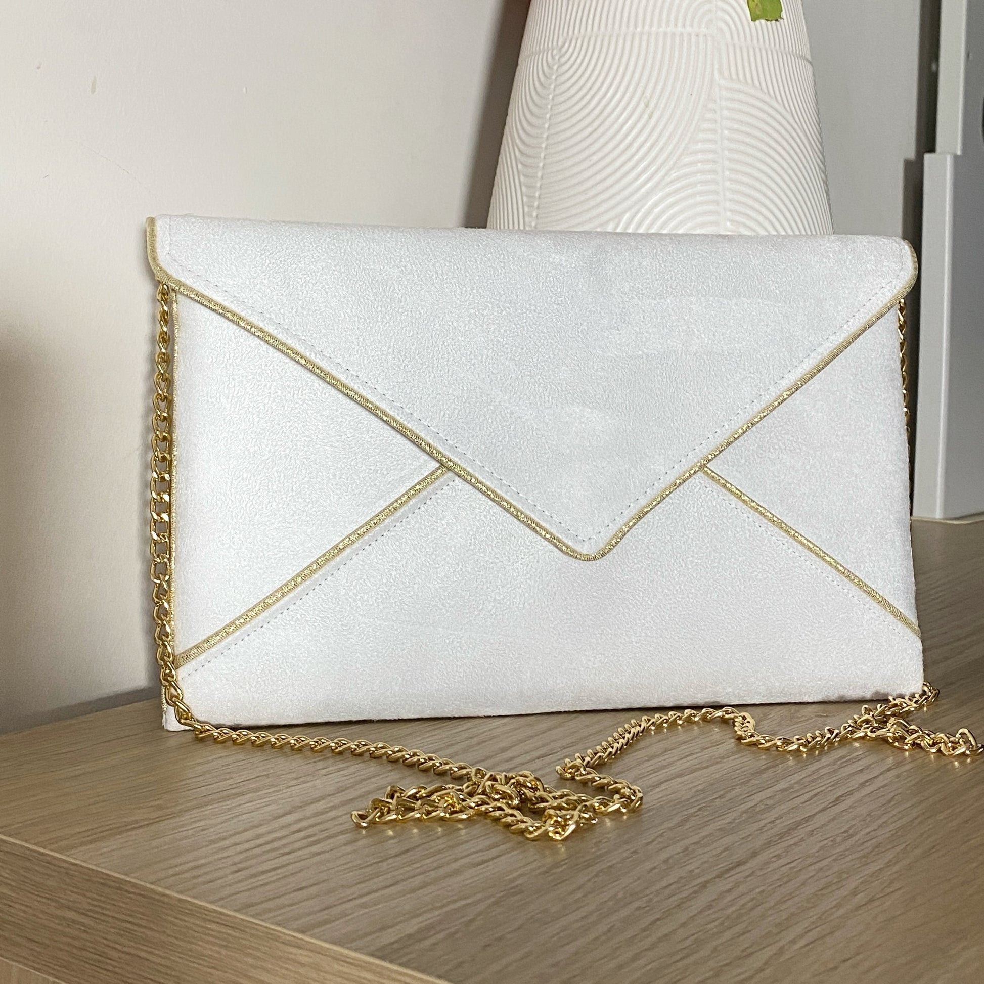 Pochette mariage blanche - fil des toiles