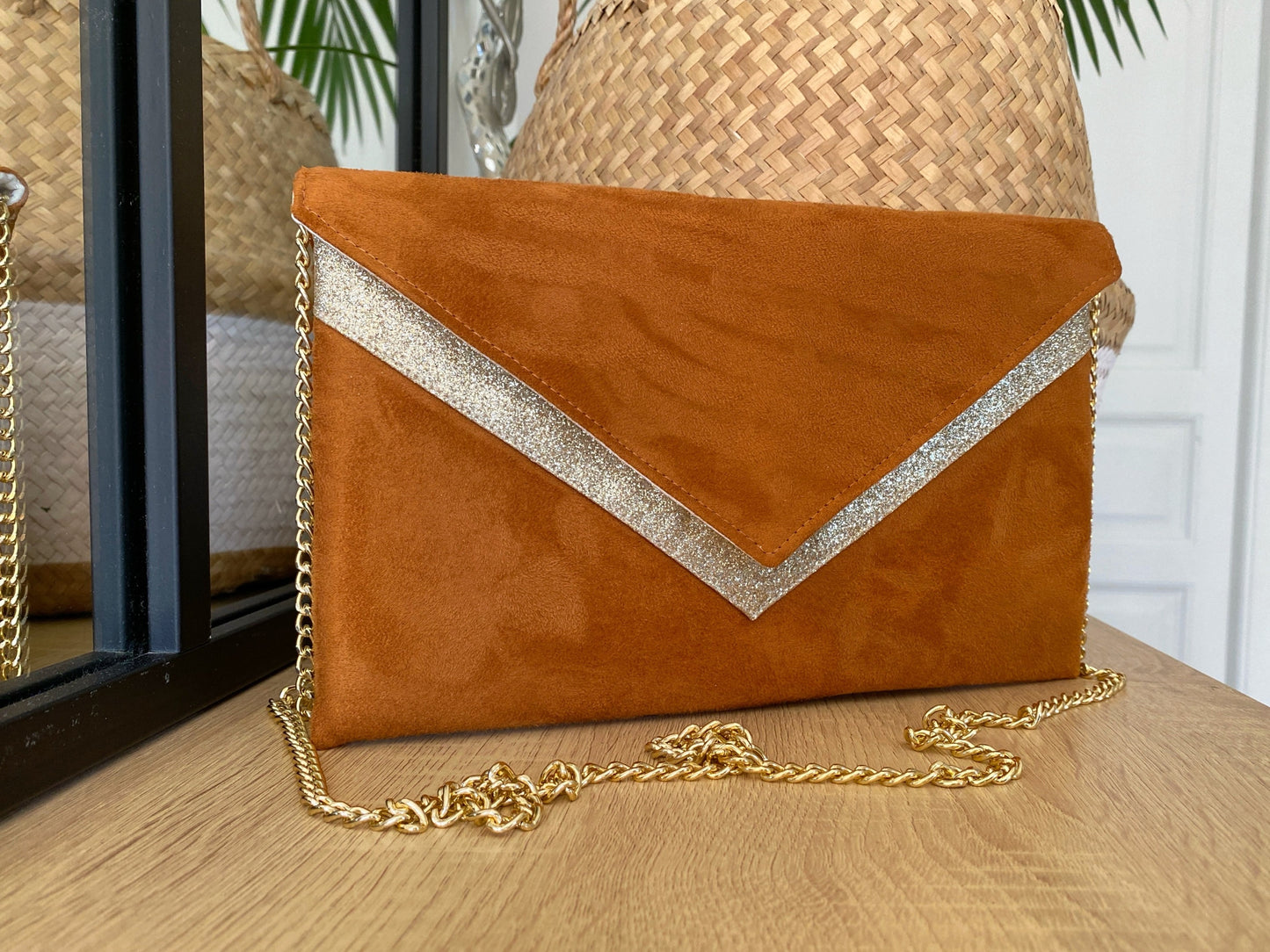 pochette mariage camel noiselle