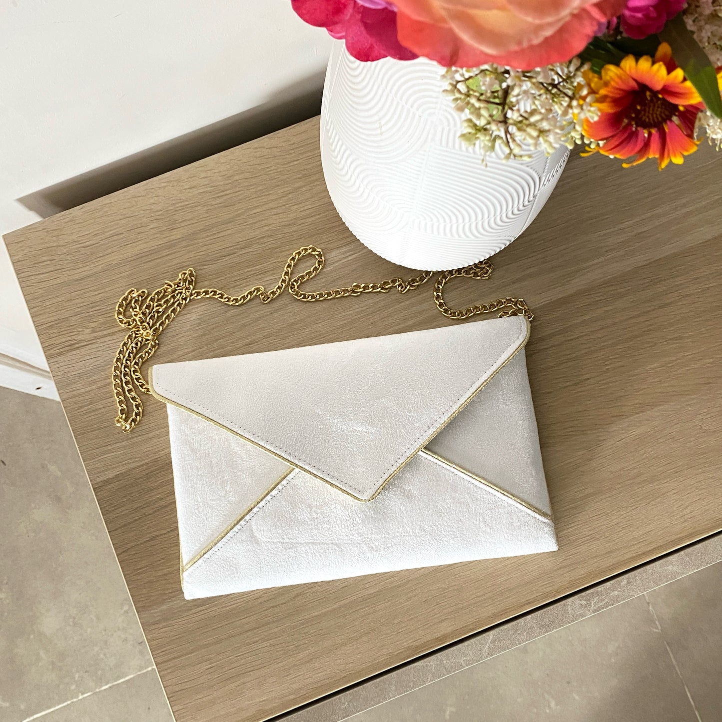 Pochette mariage blanche - fil des toiles