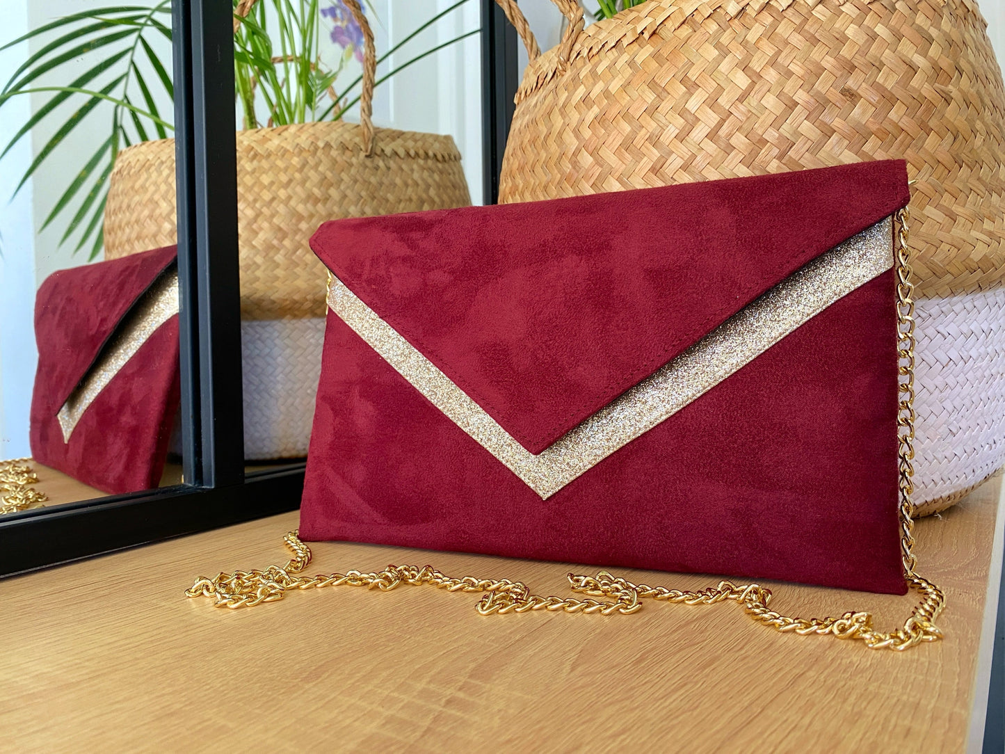 pochettes enveloppe mariage bordeaux personnalisable