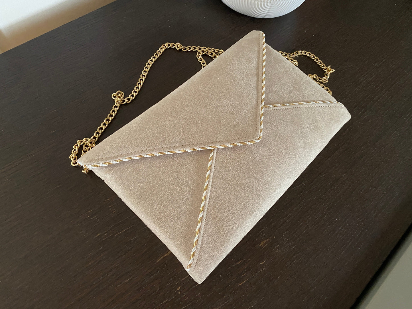 sac pochette beige femme - fil des toiles