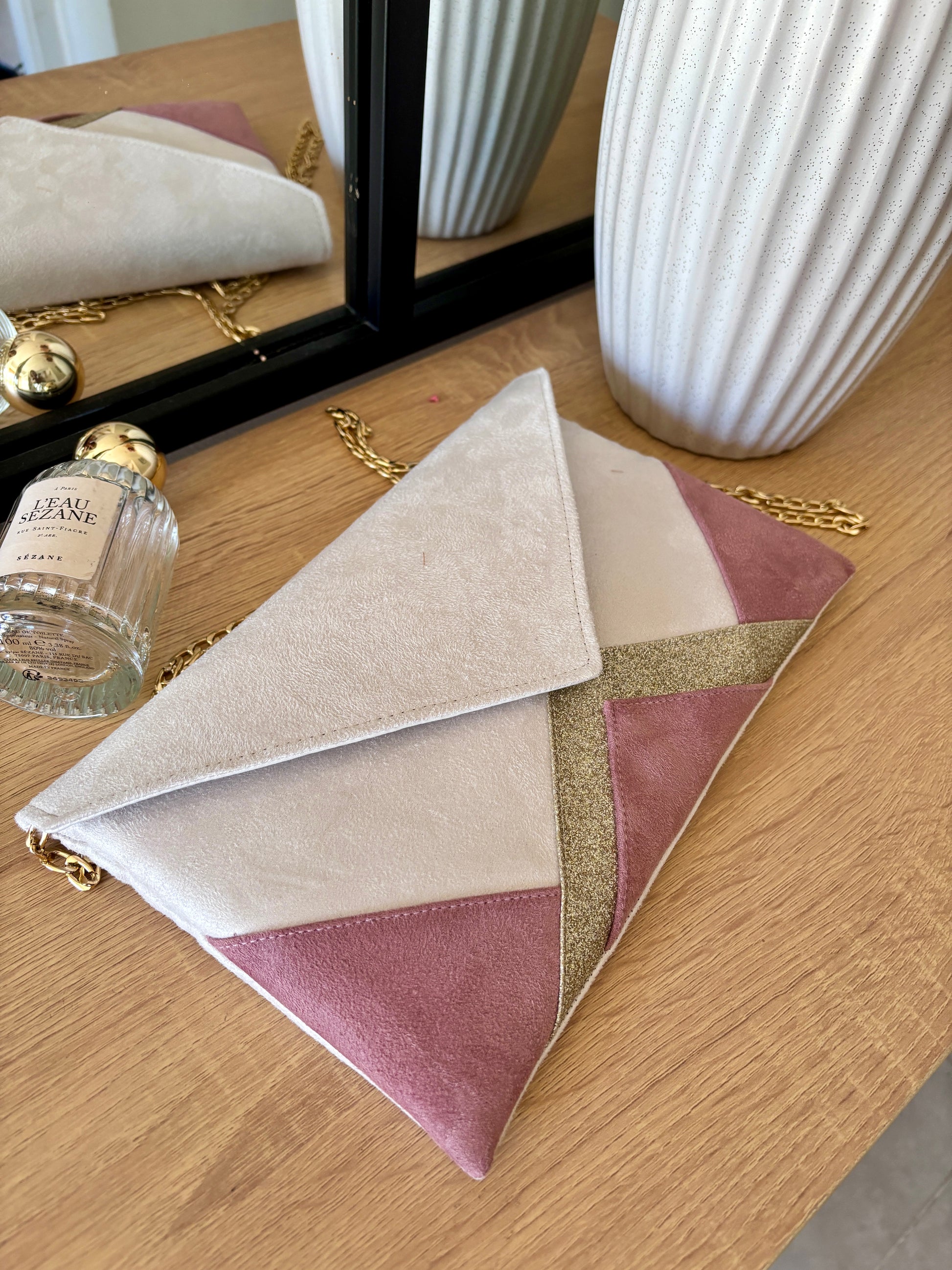 Sac cérémonie mariage rose - fil des toiles