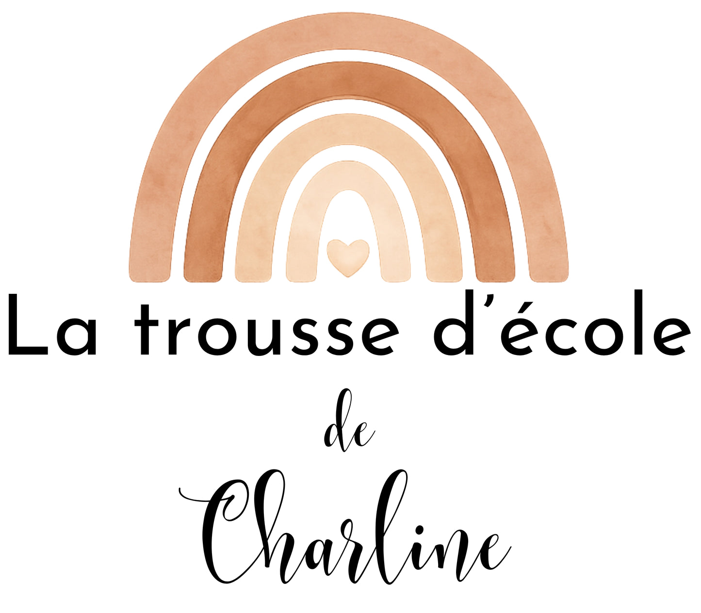 Trousse d'école personnalisée arc-en-ciel bohème - prénom enfant rentrée
