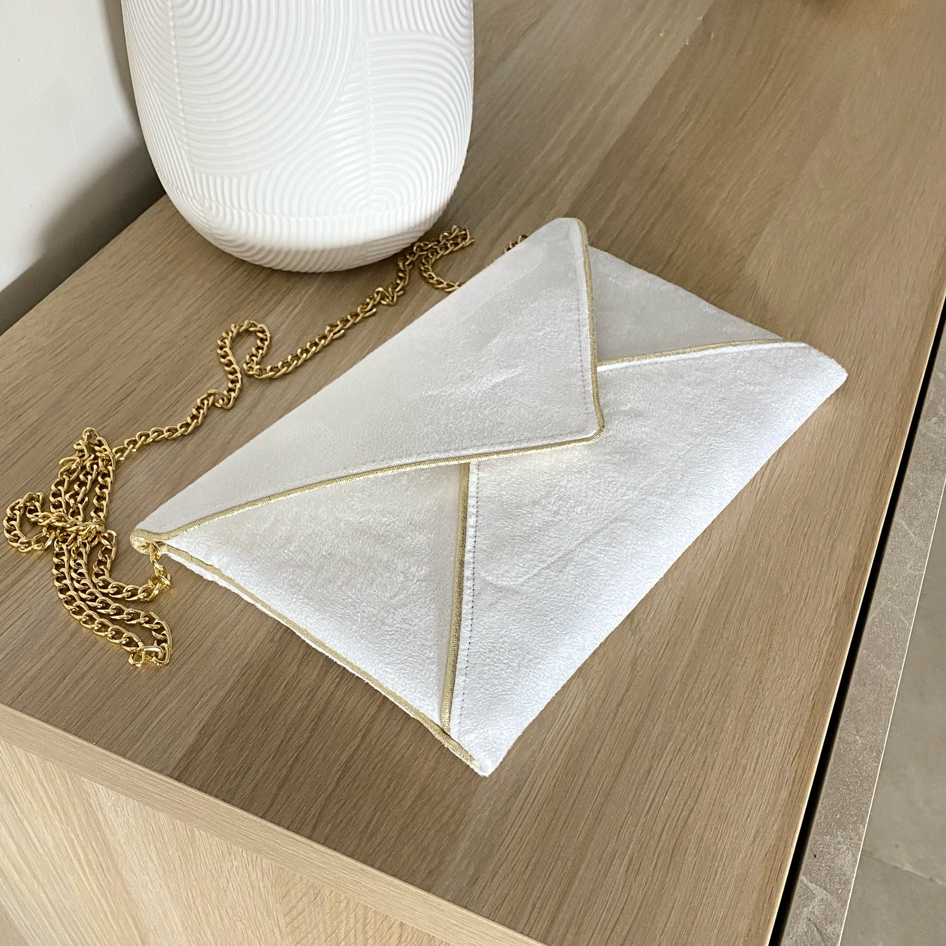 Pochette mariage blanche - fil des toiles