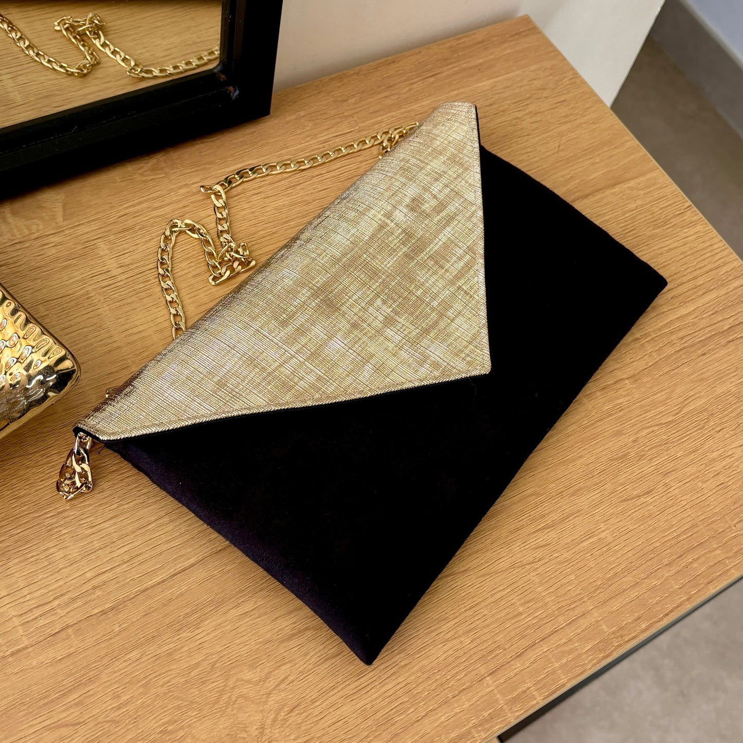 pochette mariage dorée