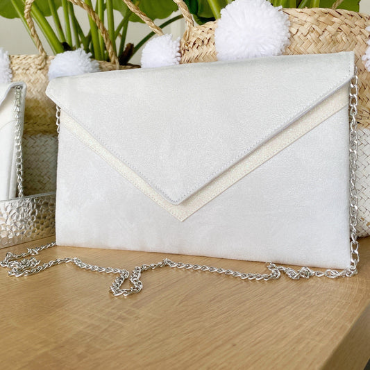 Pochette cérémonie mariage blanche- Fil des toiles