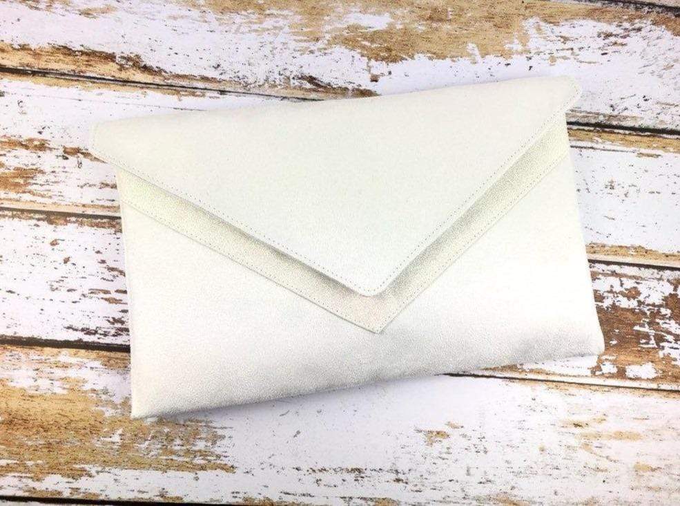 Sac pochette cérémonie blanche pour mariage _ Fil des toiles
