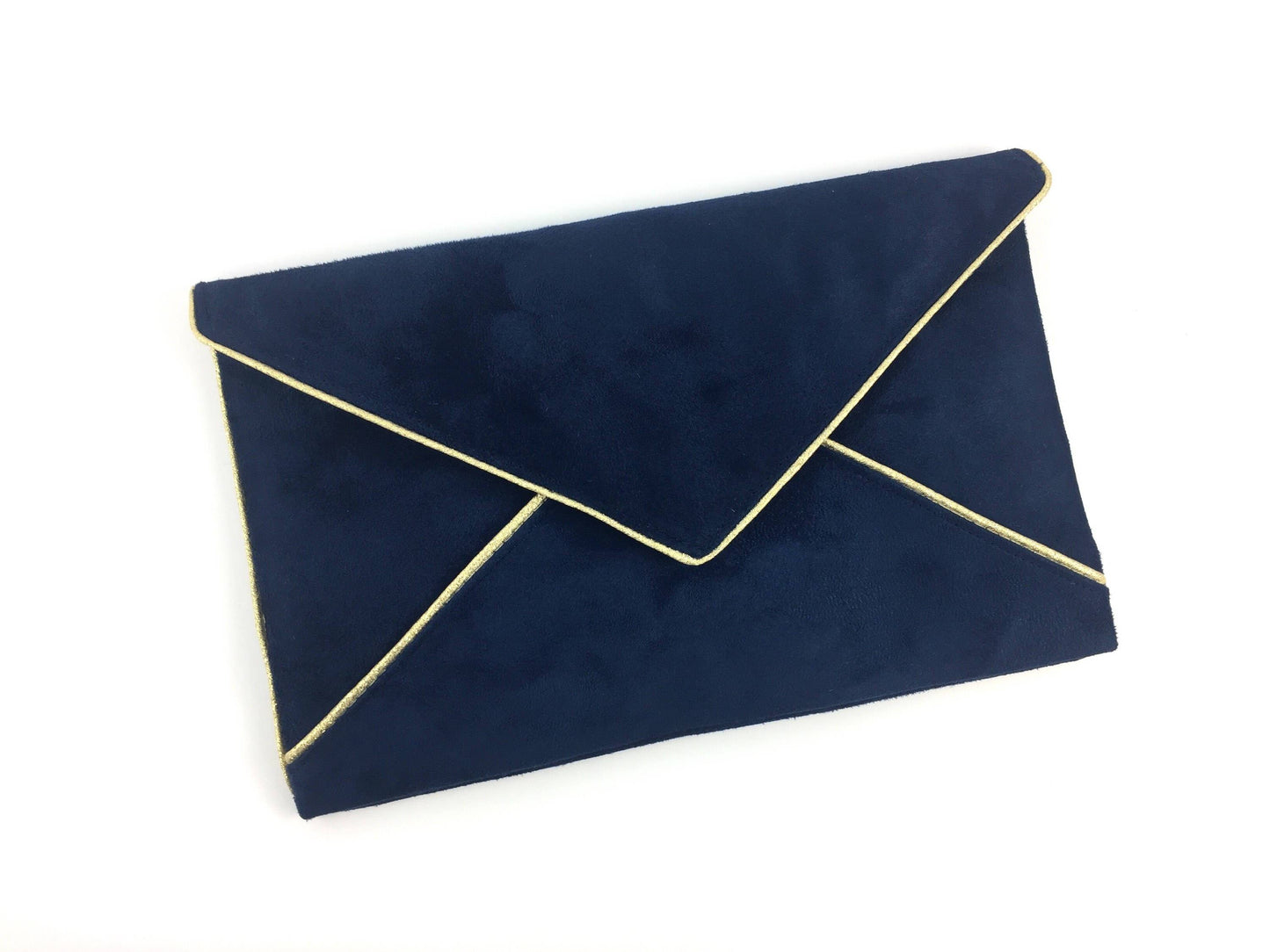 Fil des toiles Pochette Sac pochette de soirée bleu marine avec anse chaîne dorée