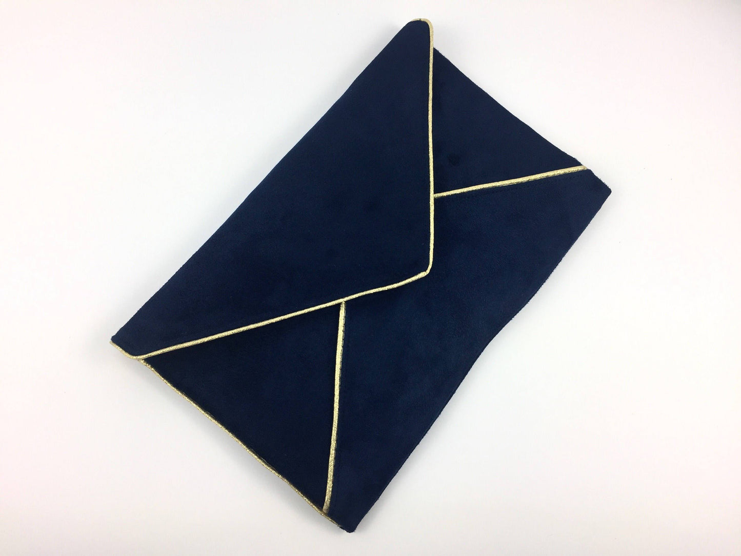 Fil des toiles Pochette Sac pochette de soirée bleu marine avec anse chaîne dorée