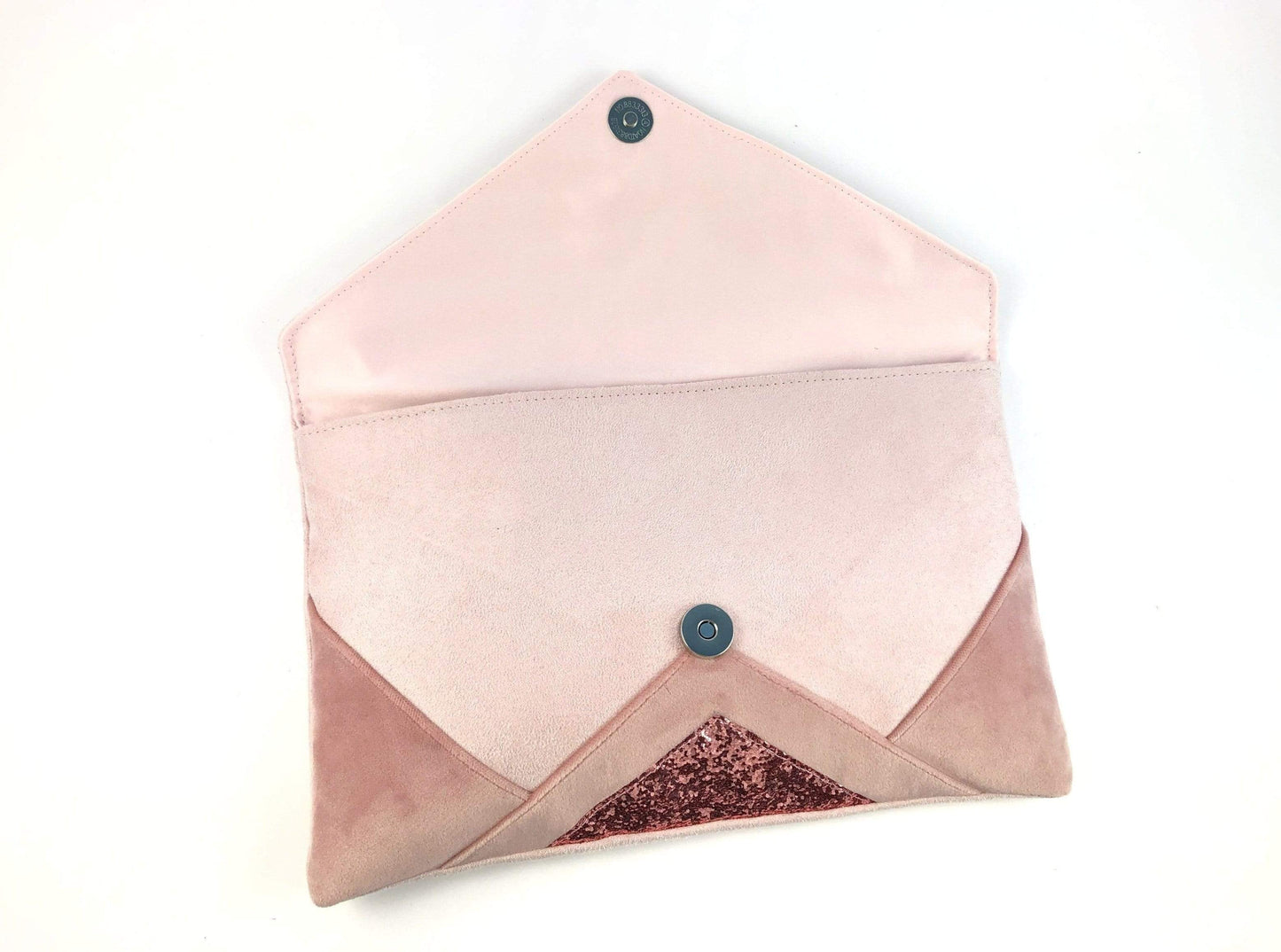 Fil des toiles Pochette Sac pochette mariage rose et paillettes rose