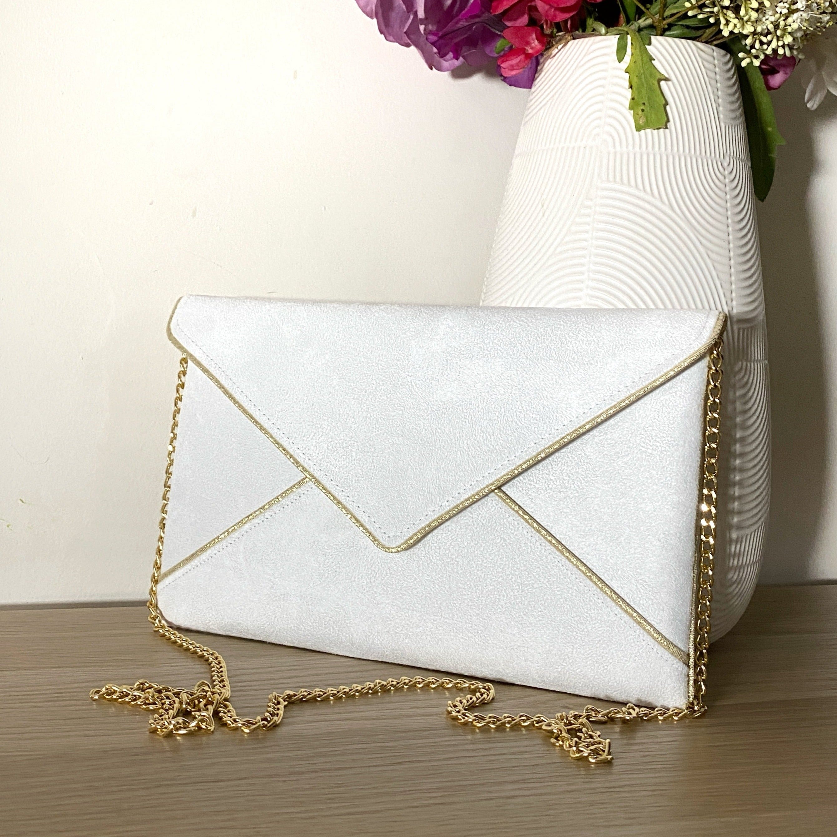 Pochette mariage blanche Fil des toiles