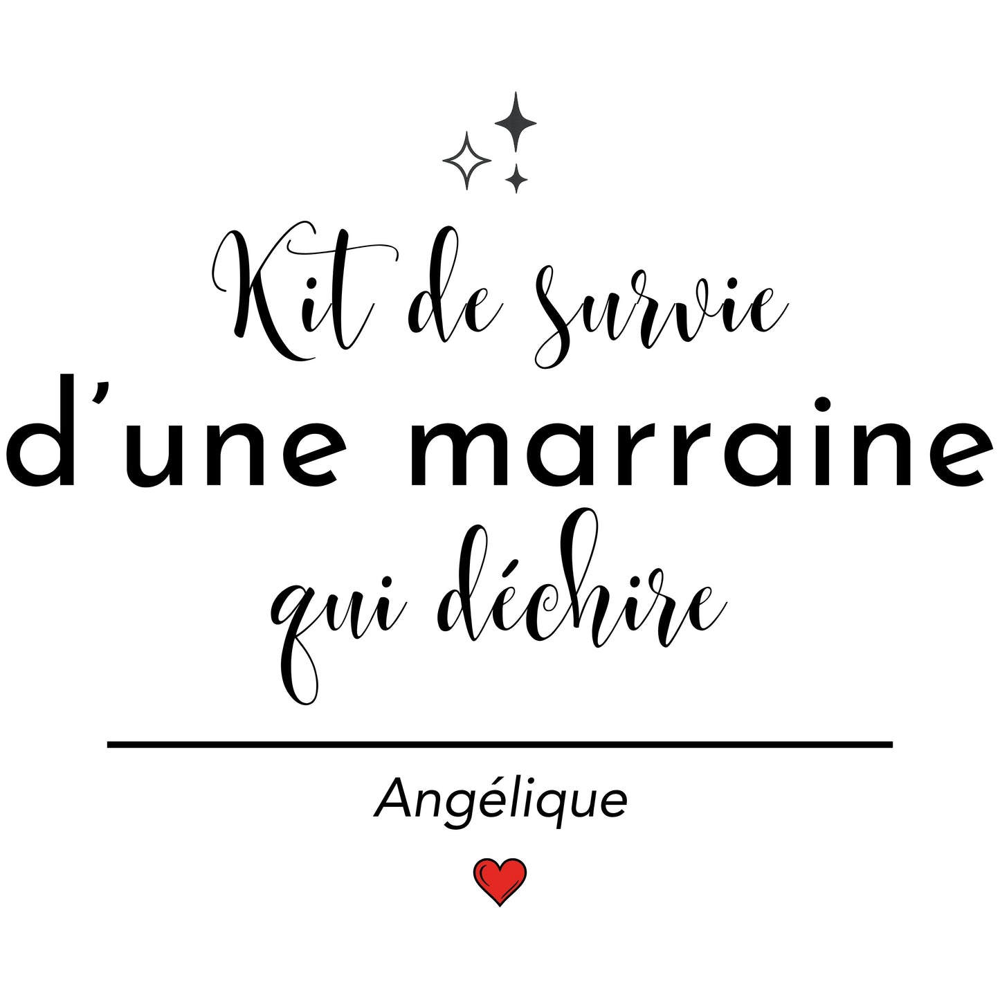 Aperçu design personnalisation trousse marraine, prénom sur fond beige