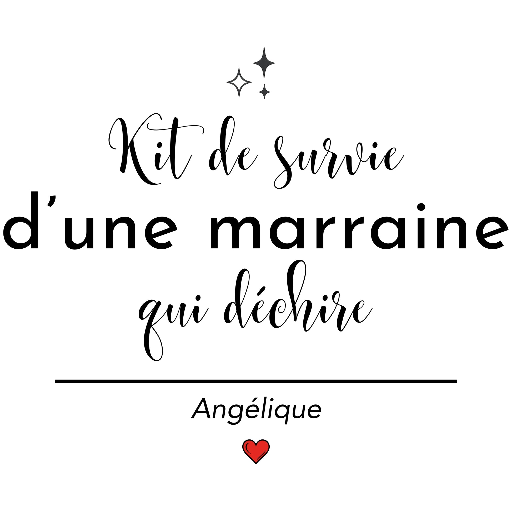 Aperçu design personnalisation trousse marraine, prénom sur fond beige