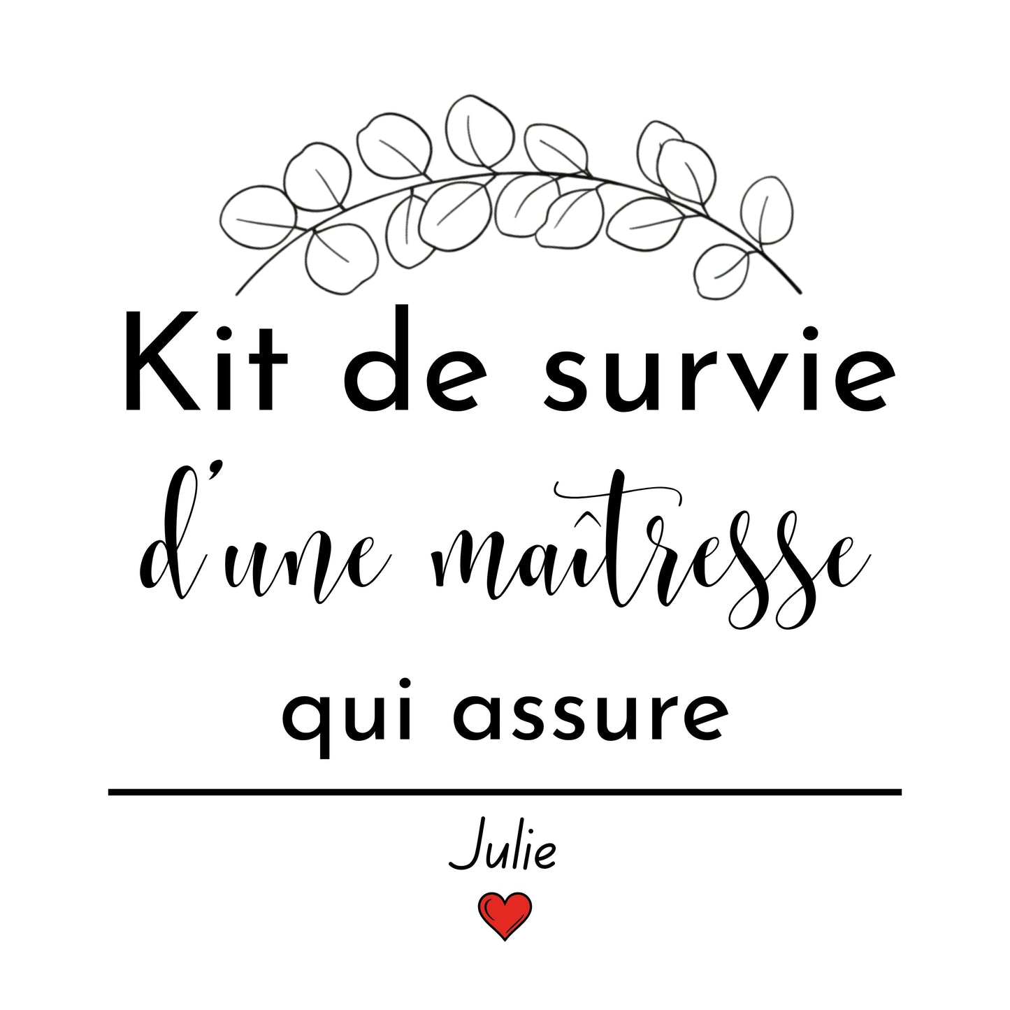 Aperçu design personnalisation trousse maîtresse, prénom sur fond beige