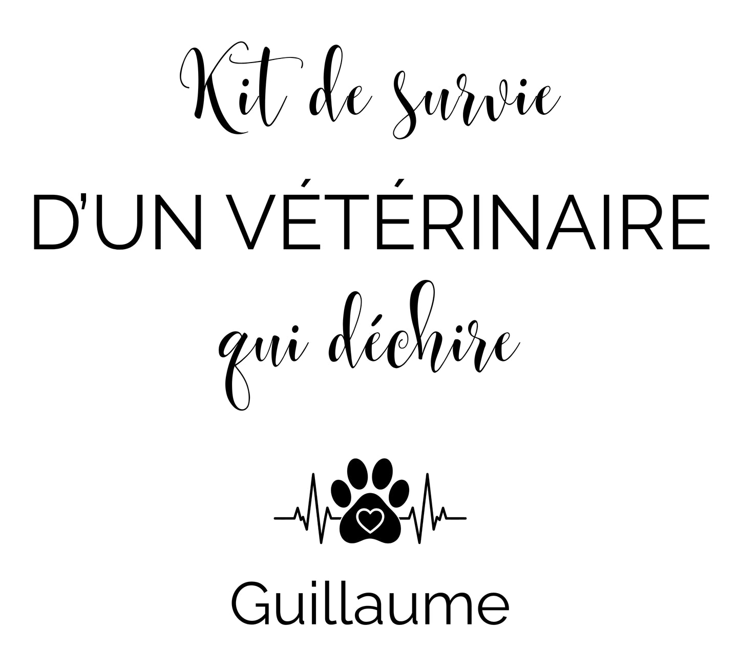 Trousse vétérinaire personnalisée kit de survie — cadeau prénom qui déchire