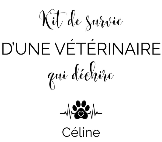Trousse vétérinaire personnalisée kit de survie — cadeau prénom qui déchire