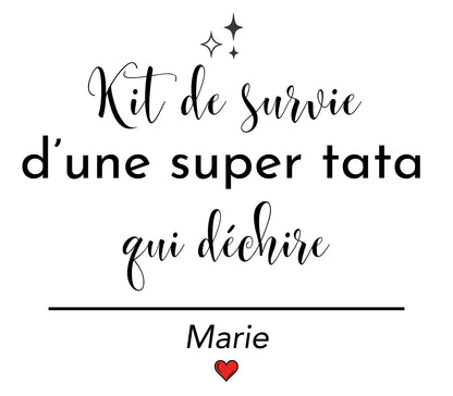 Trousse cadeau tata personnalisée — anniversaire, Noël | pochette prénom