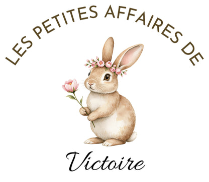 Trousse bébé personnalisée pochette lapin — cadeau naissance, maternelle | prénom
