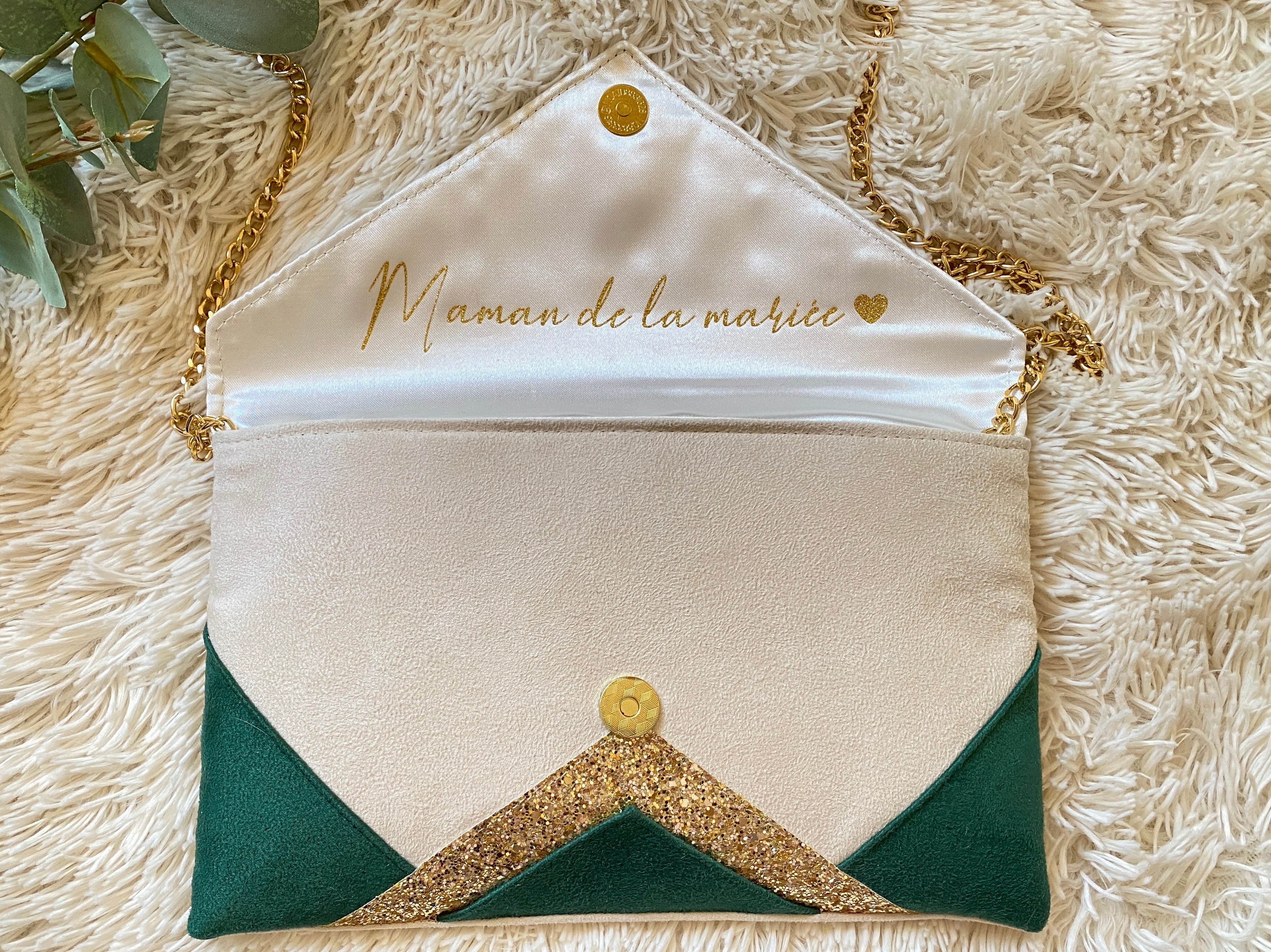 Pochette discount verte femme