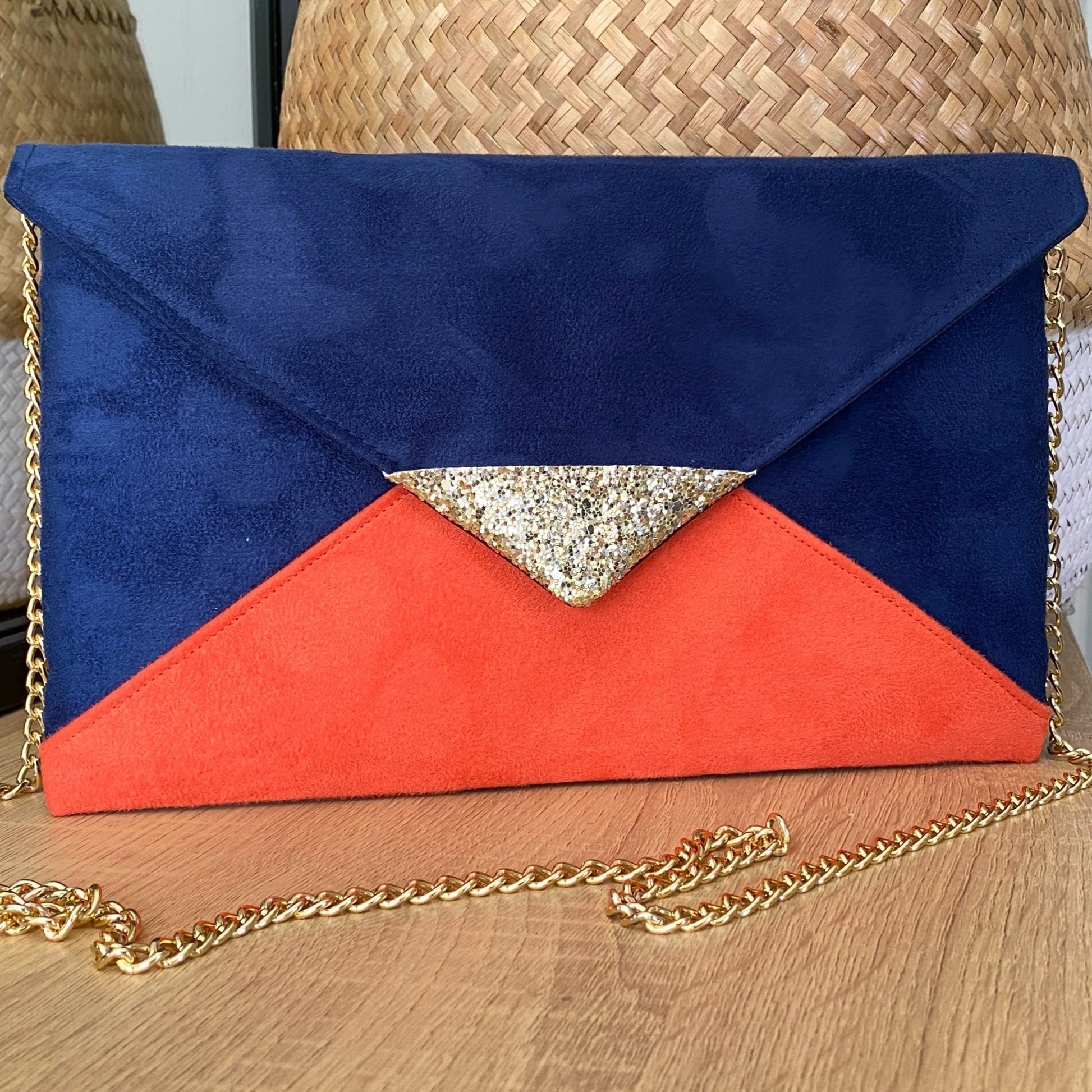 Bleu Marine Pochette Orange Mariage Pochette Mariage Bleu Marine