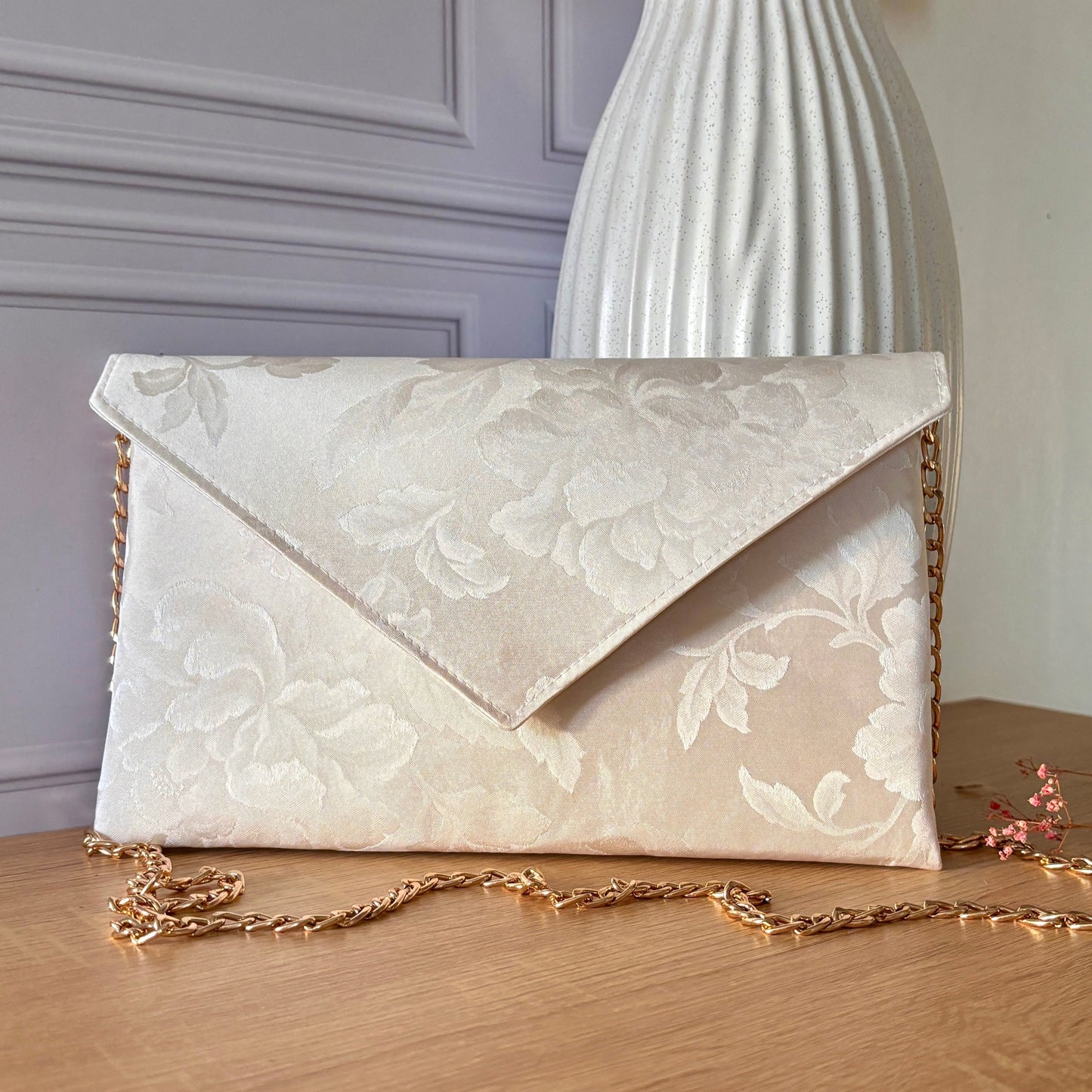 pochette mariage ivoire 