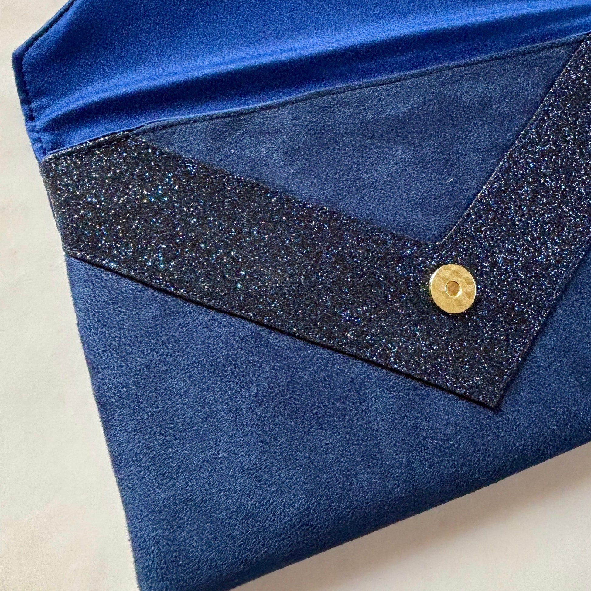 sac pochette mariage bleu marine