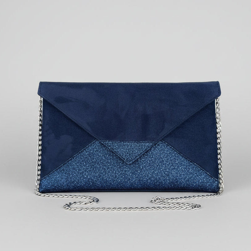 Sac pochette mariage bleu marine