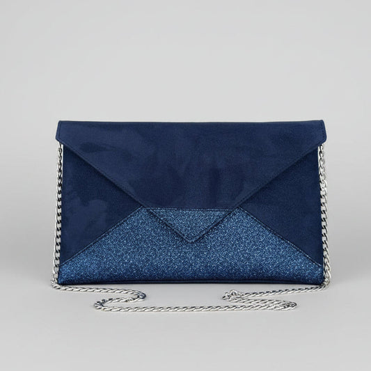 Sac pochette mariage bleu marine
