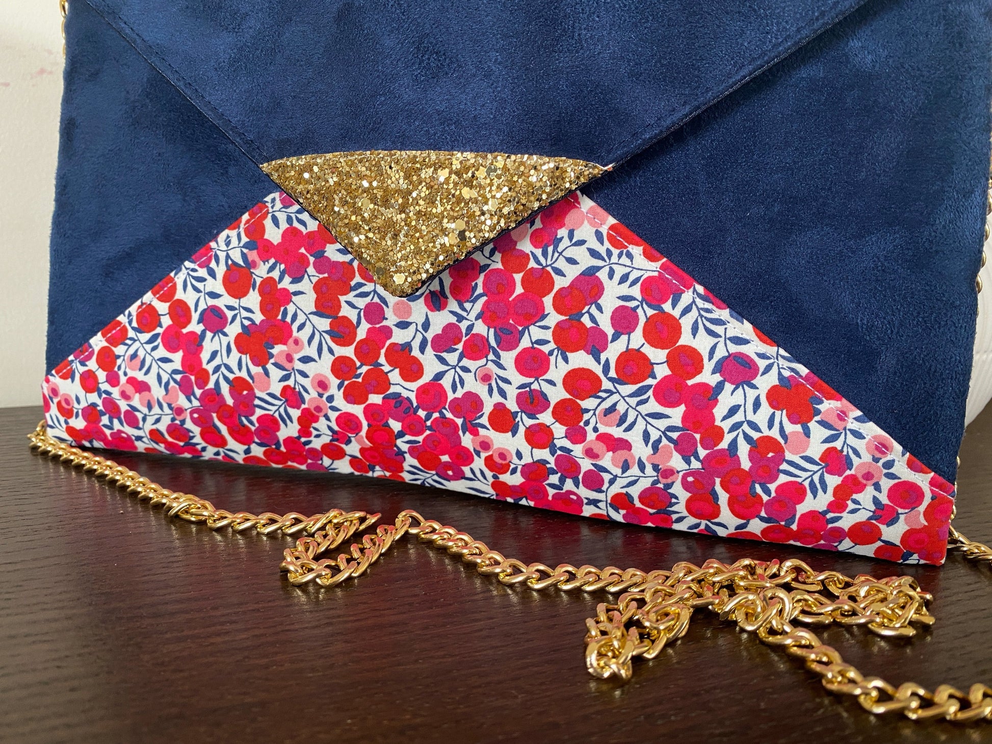 Pochette mariage en liberty wiltshire made in France - Fil des toiles