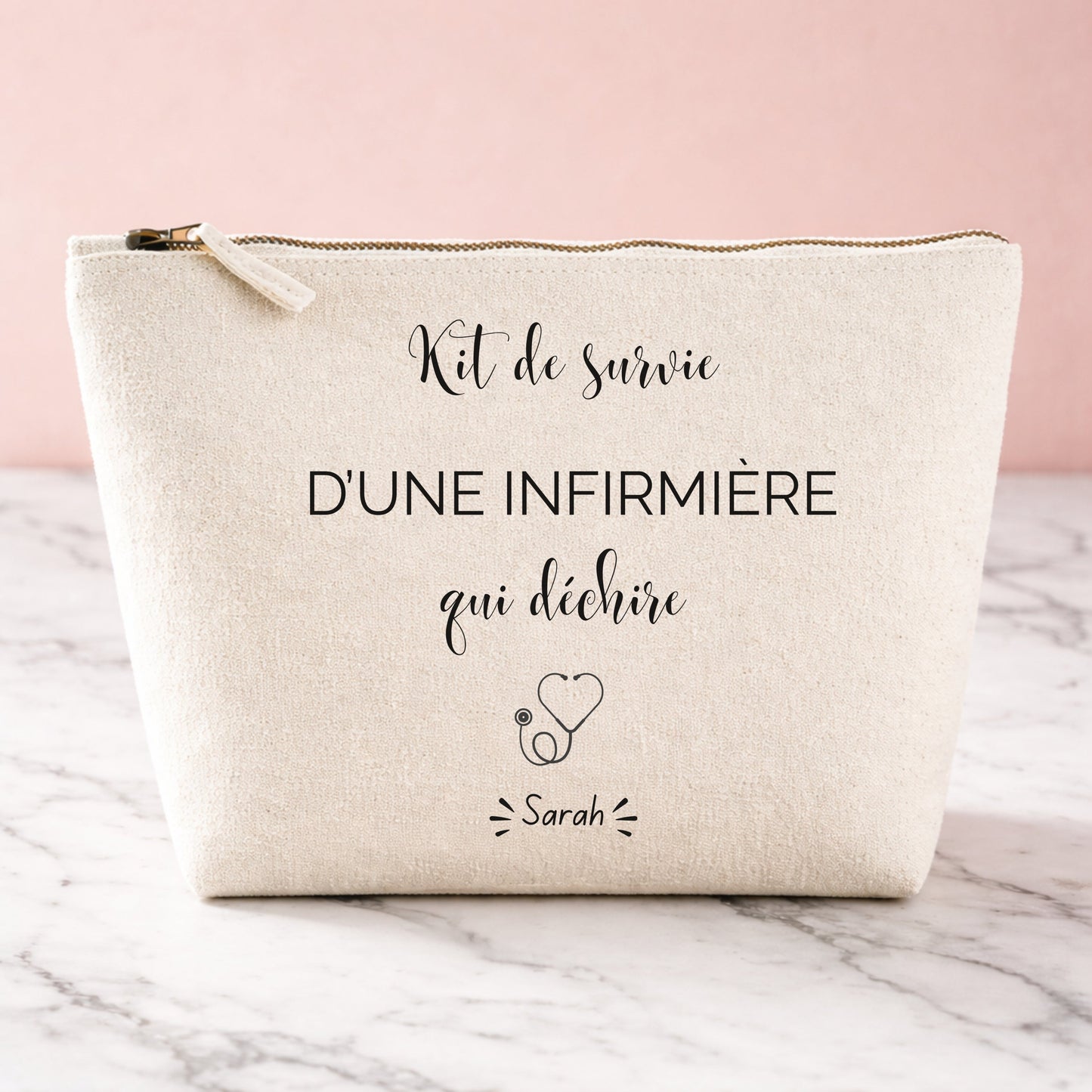 Trousse personnalisée kit de survie d'une infirmière qui déchire, prénom