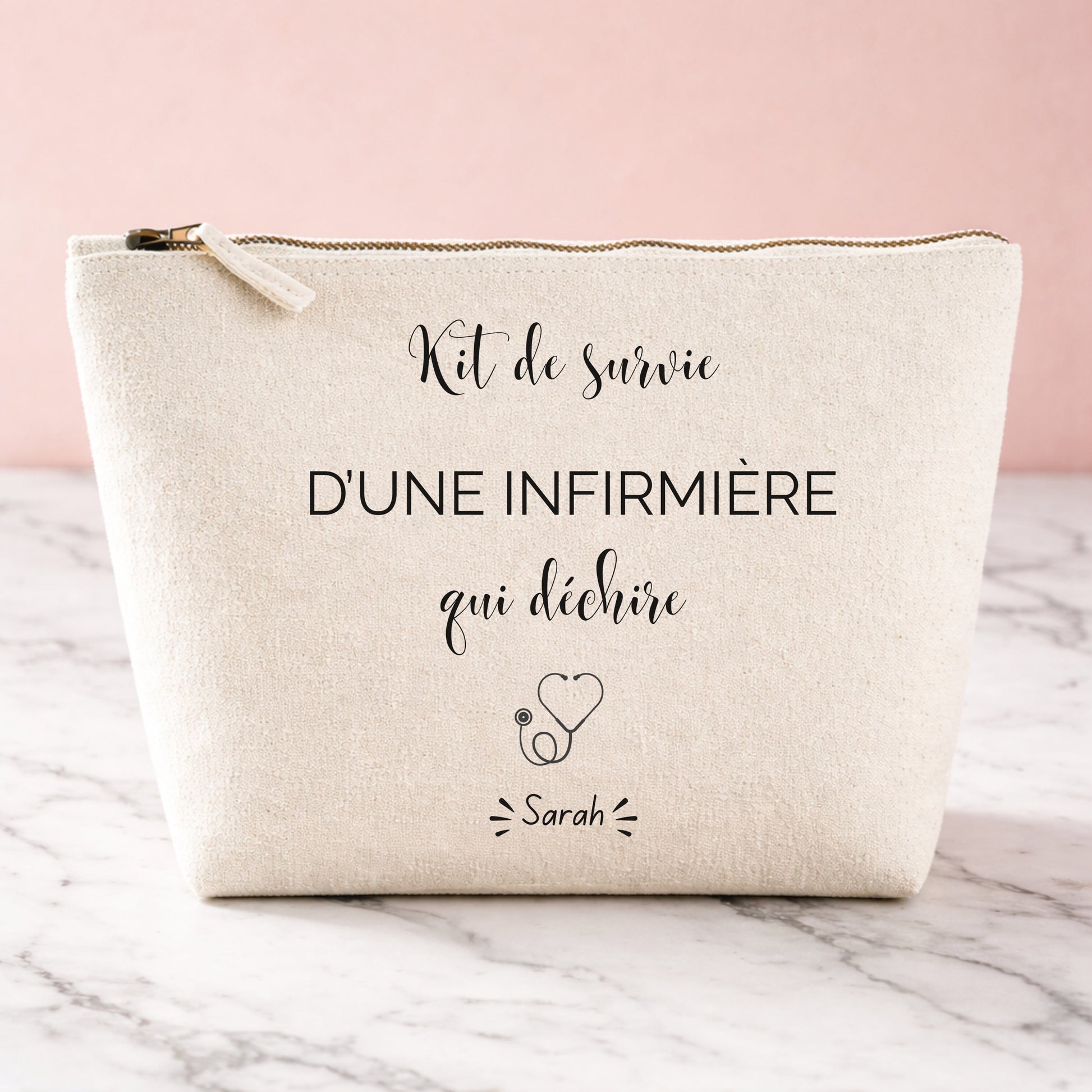 Trousse personnalisée kit de survie d'une infirmière qui déchire, prénom
