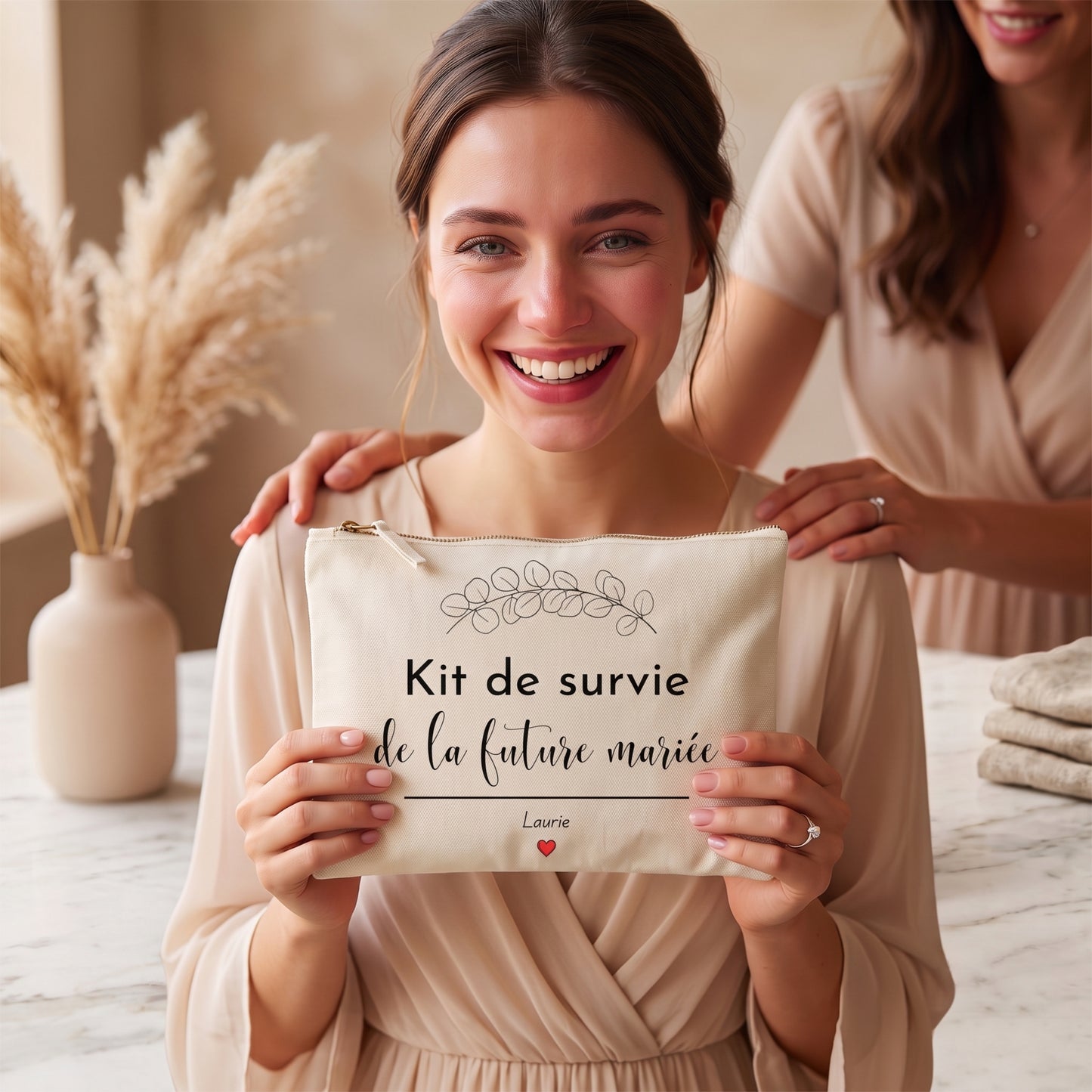 Pochette plate personnalisée kit de survie de la future mariée - cadeau EVJF