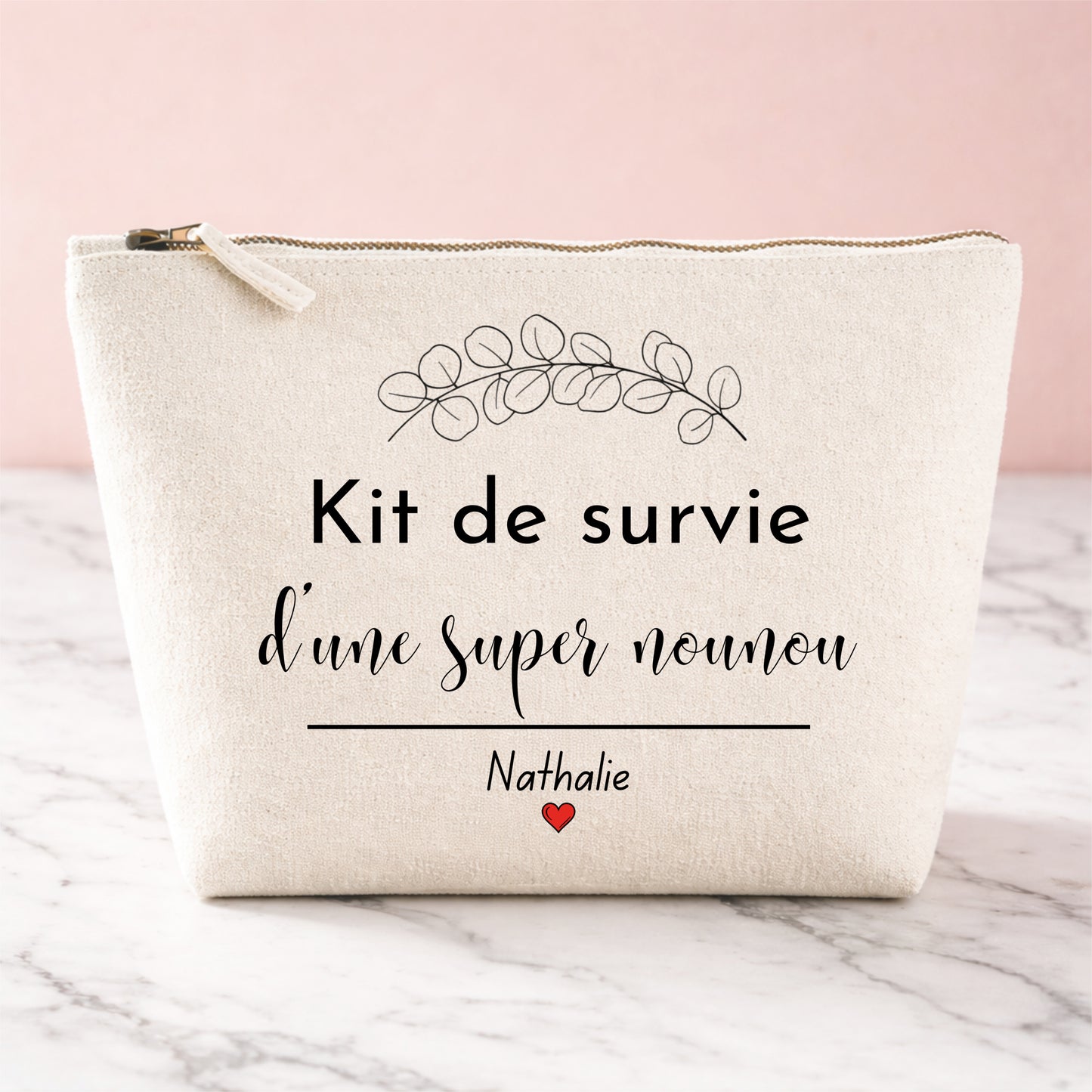 Trousse cadeau nounou personnalisée — fin d'année, départ, Noël | prénom