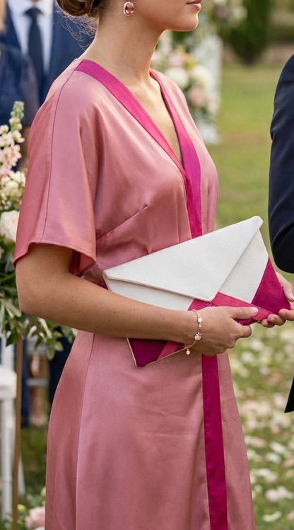 Tenue invitée mariage rose et fushia