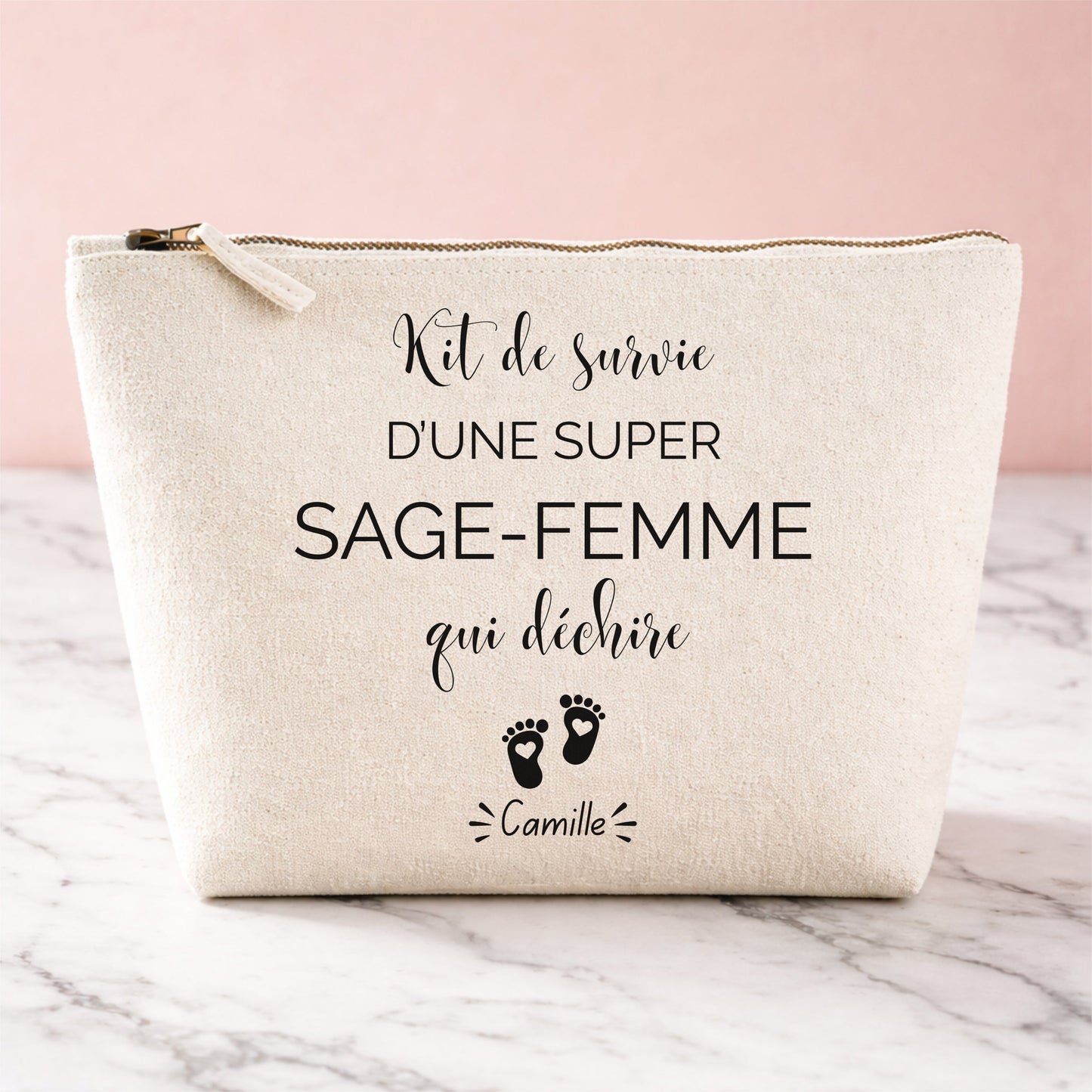 Trousse personnalisée kit de survie d'une sage-femme, prénom