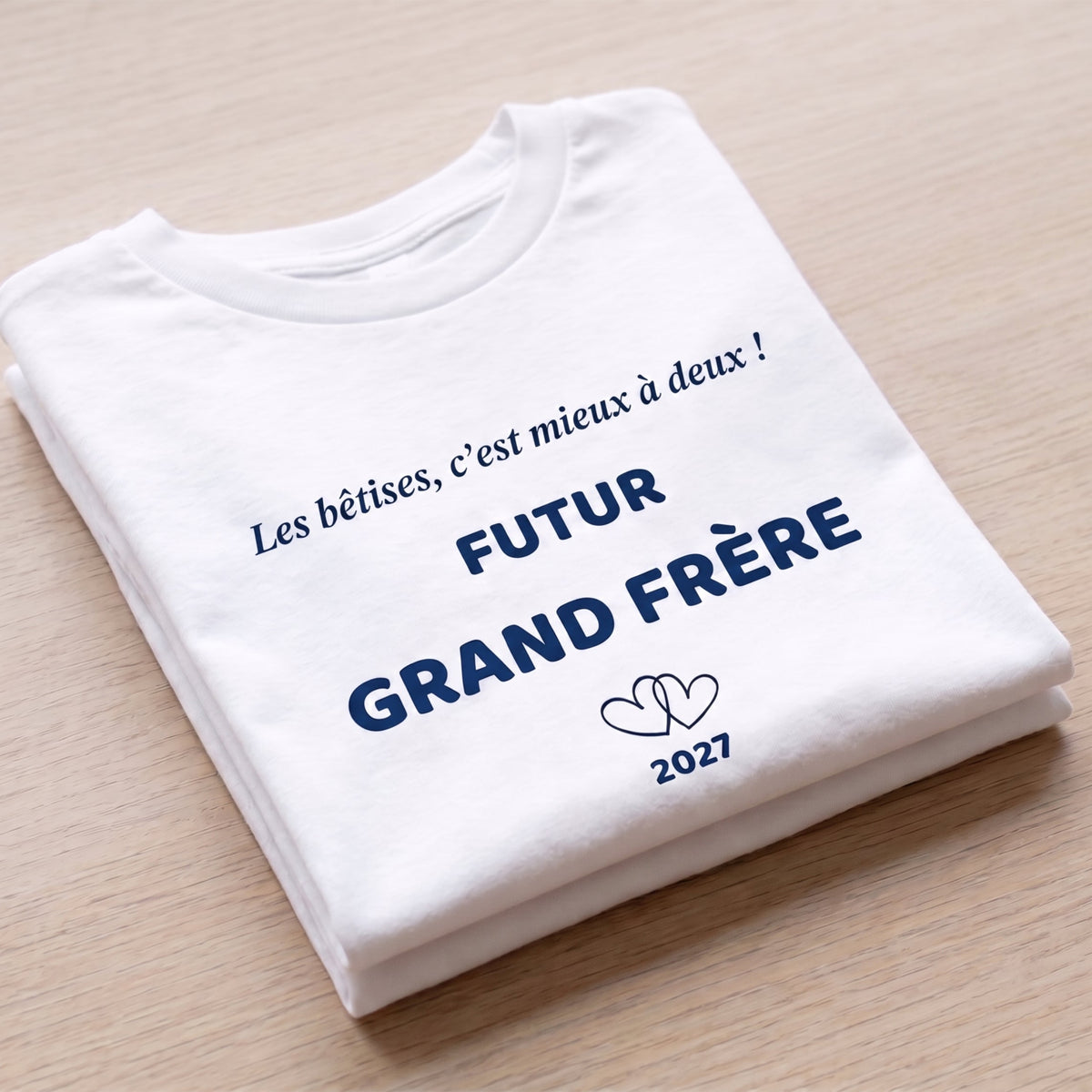 T-shirt futur grand frère « les bêtises c'est mieux à deux »