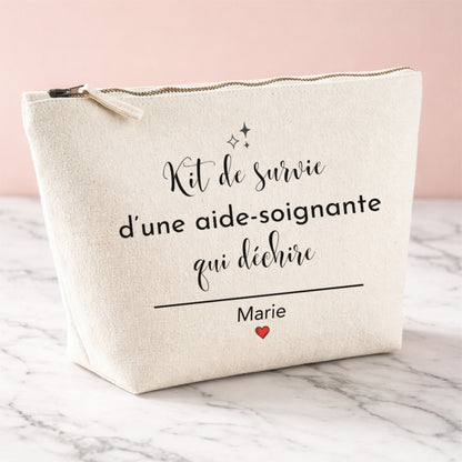 Trousse aide-soignante personnalisée — cadeau départ, anniversaire | prénom