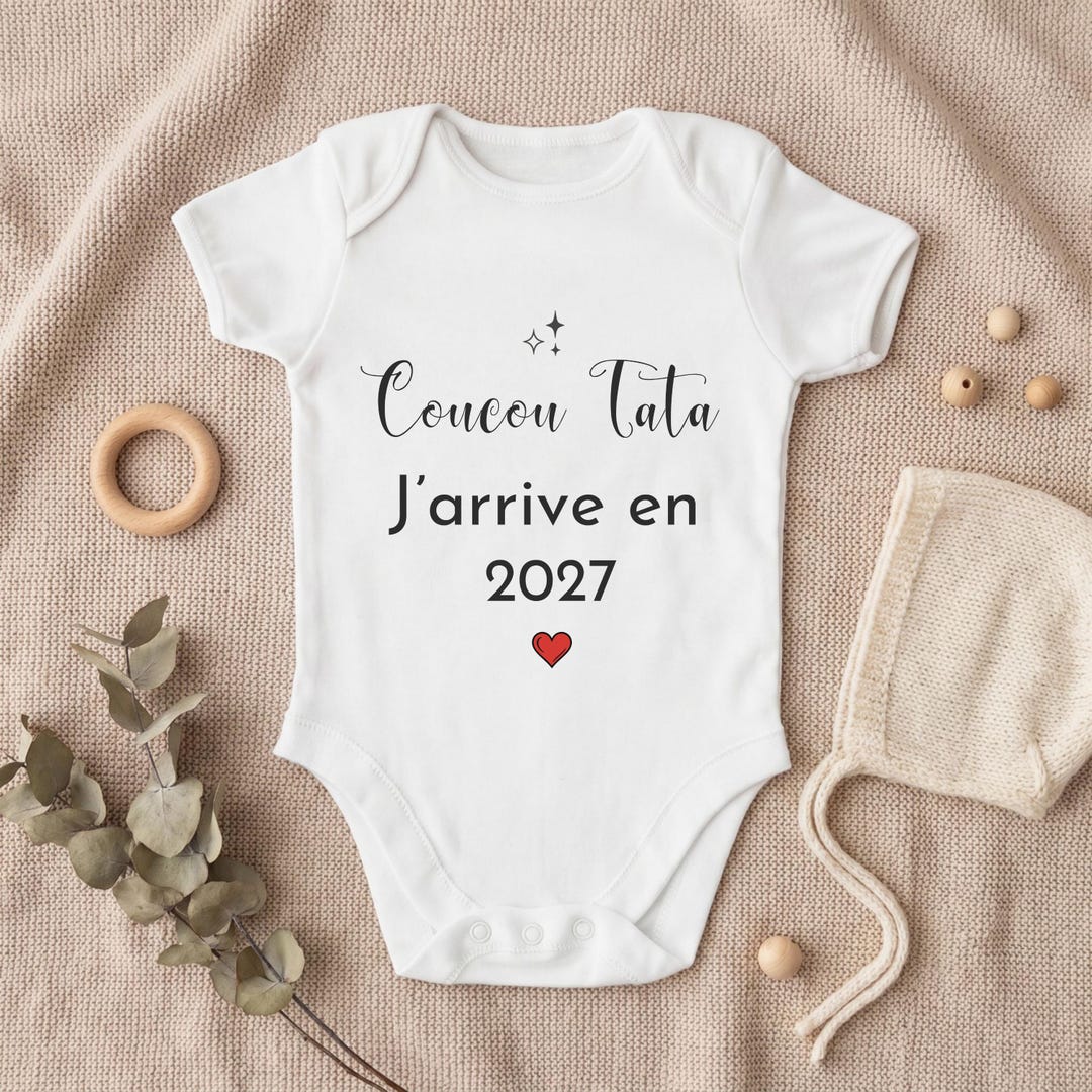 Body bébé personnalisé Coucou Tata - annonce grossesse originale pour une future tata