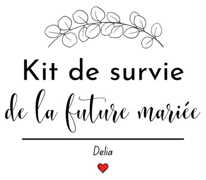 Trousse "Kit de survie de la future mariée" — Design exclusif | Cadeau EVJF personnalisé