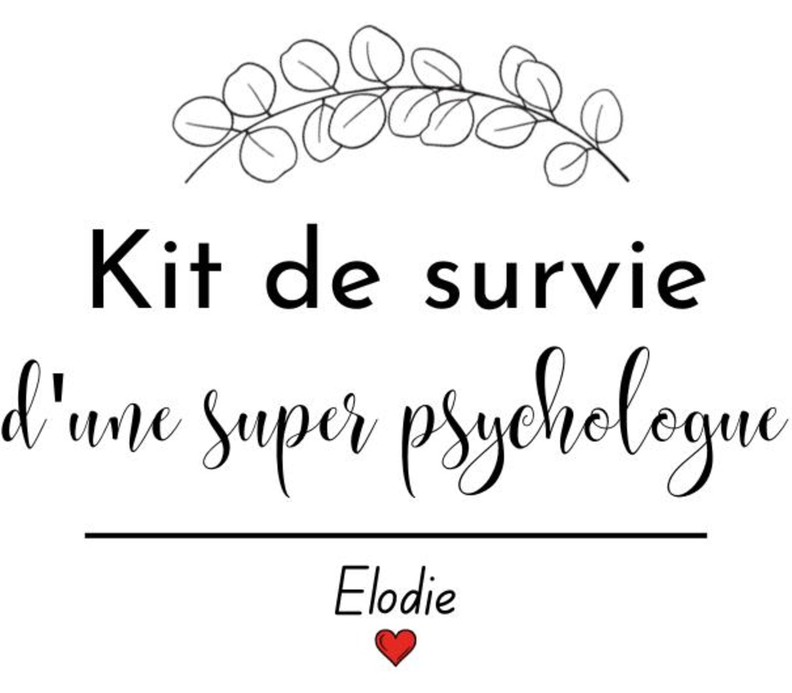 Aperçu de la personnalisation Kit de survie d'une super psychologue avec prénom