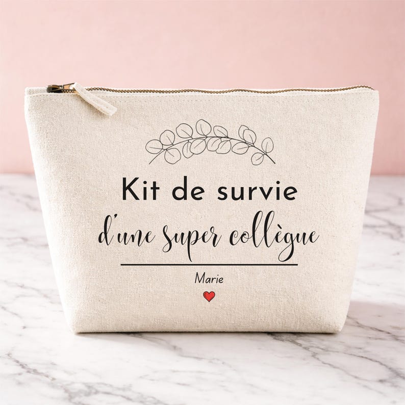 Trousse personnalisée kit de survie d'une super collègue avec prénom Marie