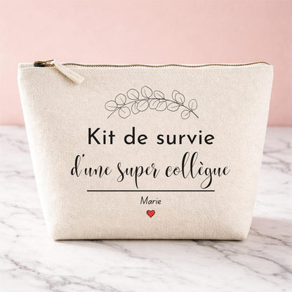 Trousse personnalisée kit de survie d'une super collègue avec prénom Marie
