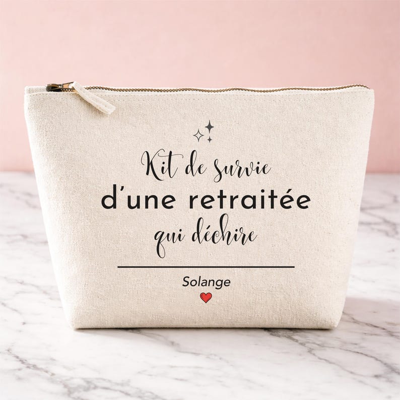 Trousse kit de survie d'une retraitée cadeau départ en retraite