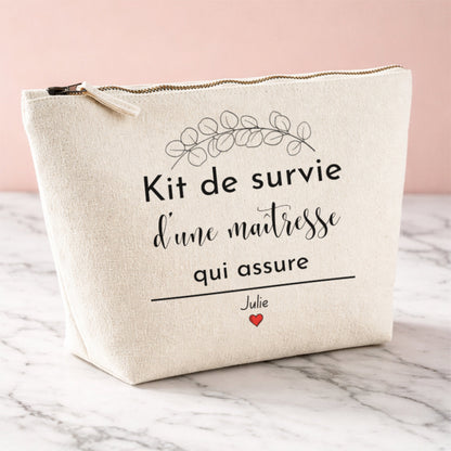 Trousse maîtresse personnalisée, vue trois-quarts