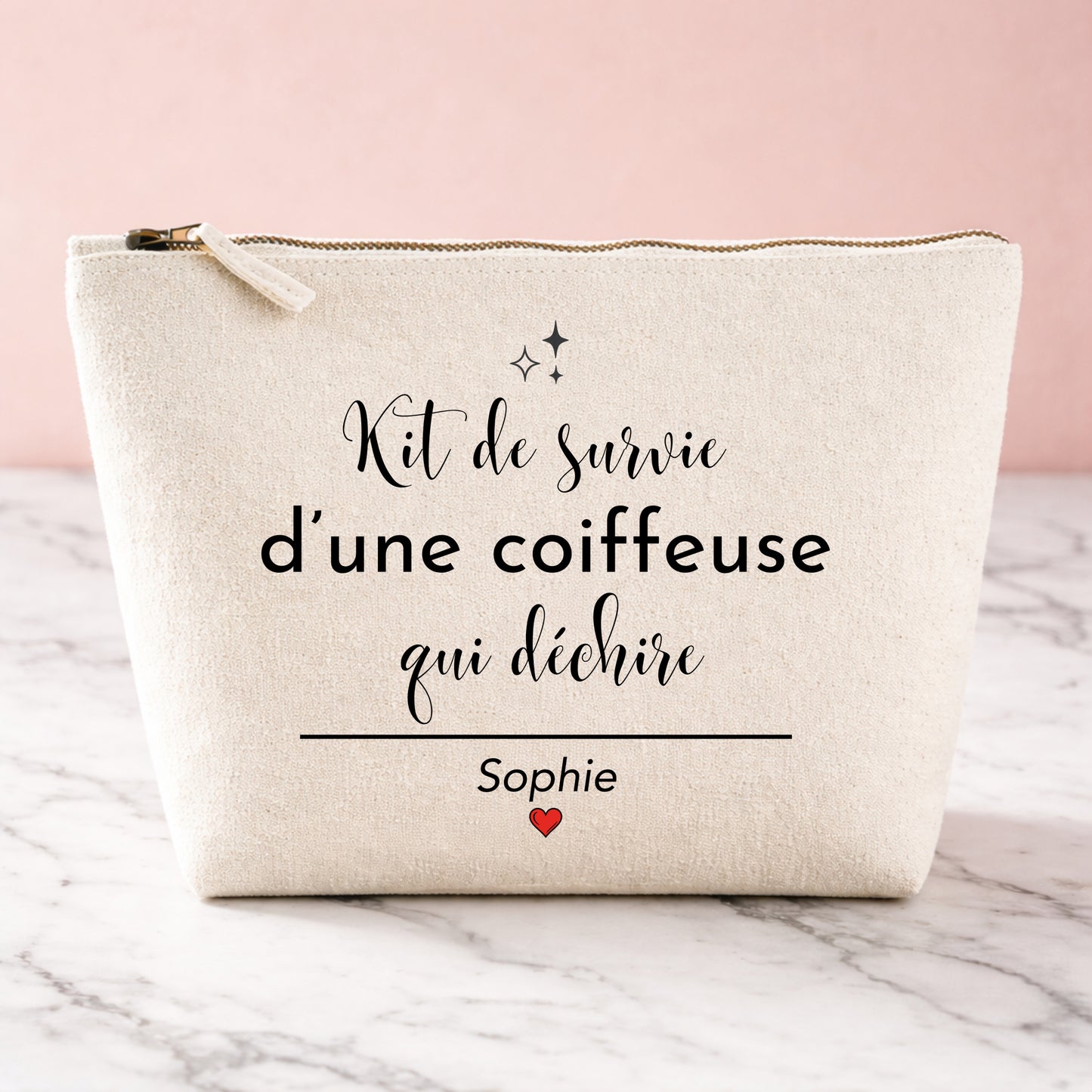 Trousse coiffeuse personnalisée — cadeau remerciement | pochette prénom