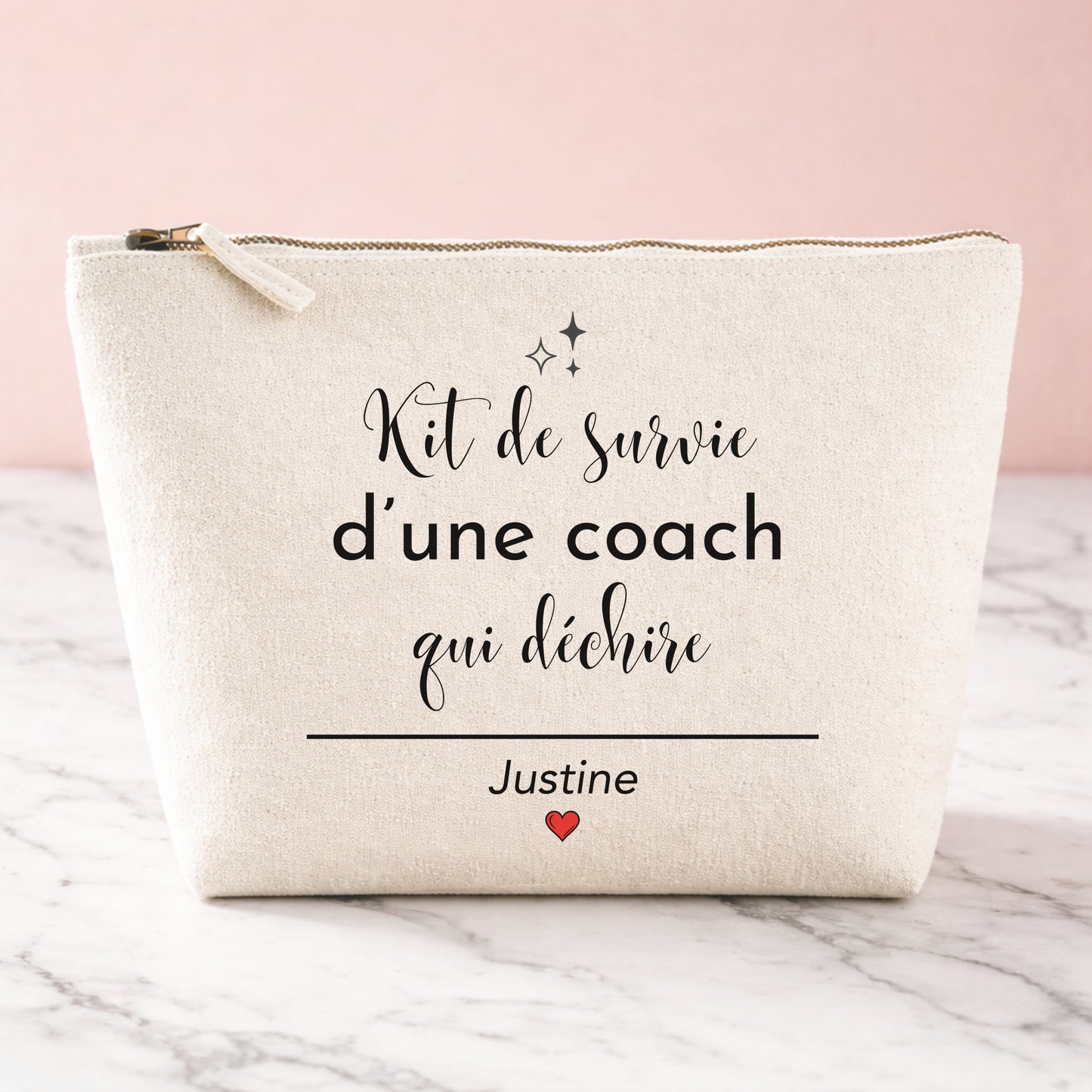 Trousse coach sportive personnalisée — cadeau fitness | pochette prénom