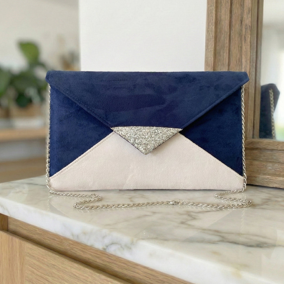 Pochette Costume Marine Bleu Foncé à Pois Blancs Argent – 100% Polyester – Élégance Pour Mariage, Soirée, Cravate