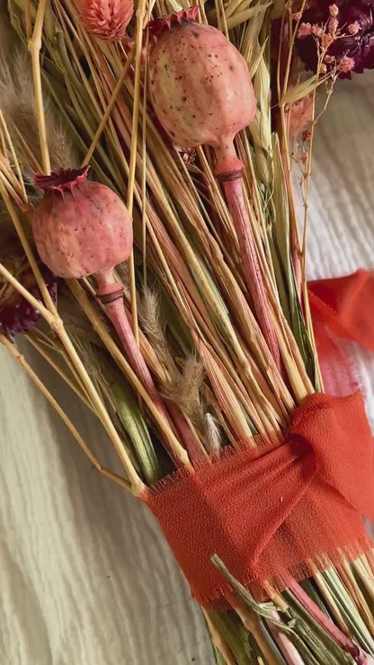 Ruban pour bouquet de mariée Terracotta en mousseline de soie à personnaliser