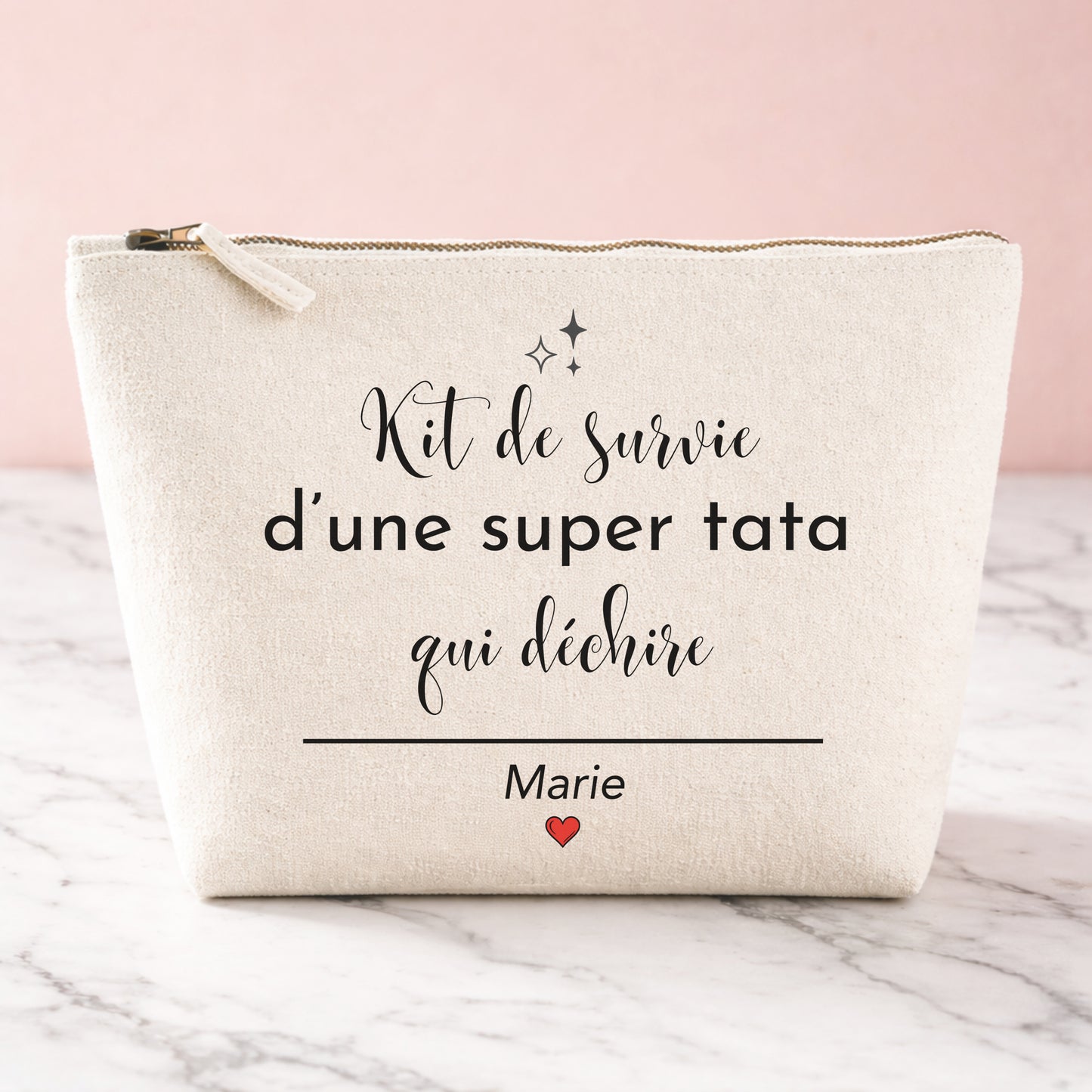 Trousse cadeau tata personnalisée — anniversaire, Noël | pochette prénom